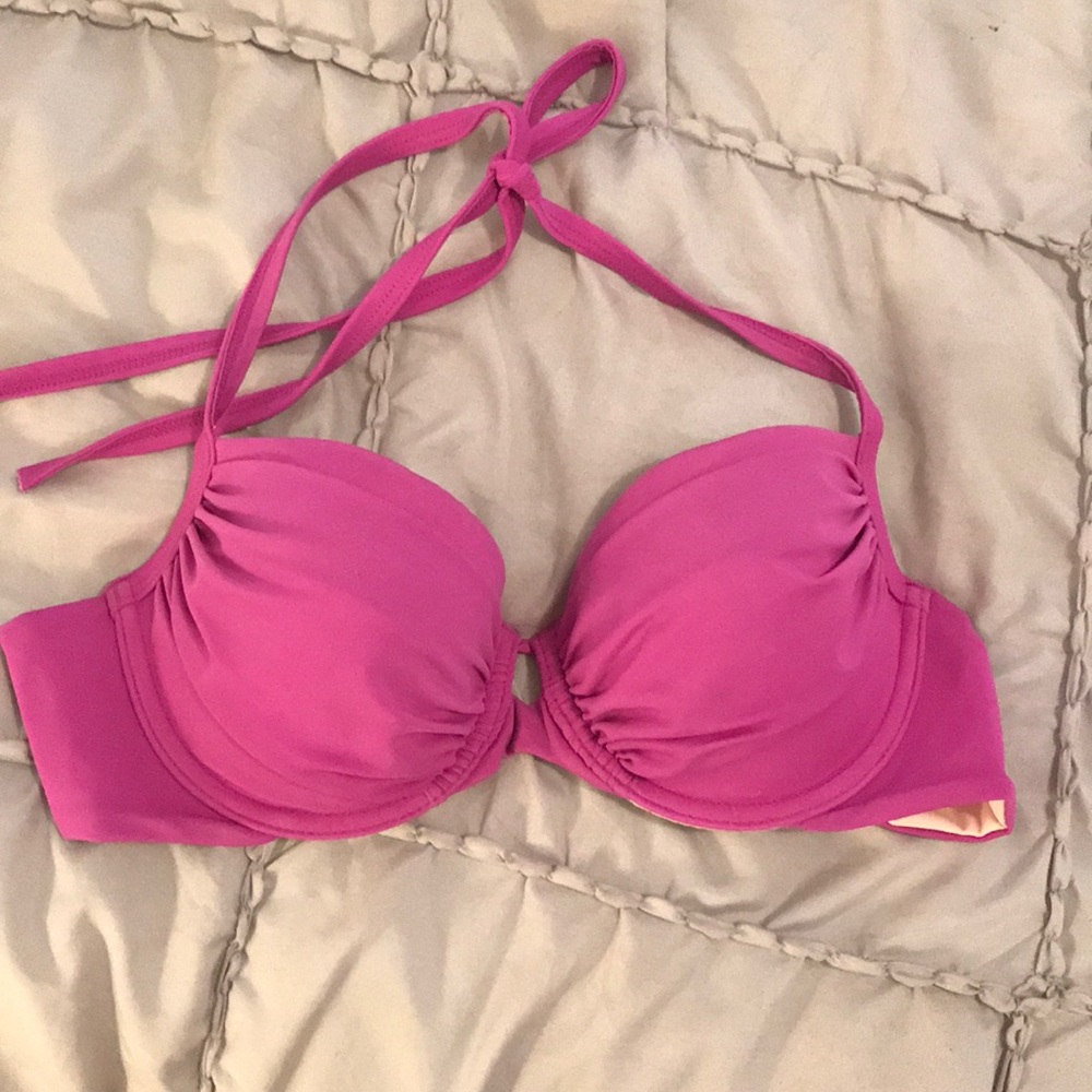 Purple bra-top bikini